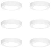 Sada 6 zapustených alebo povrchových bodových svetiel biela 14 cm vrátane LED 3-krokové stmievanie do tepla - Trans
