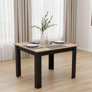 Čierny jedálenský stôl s doskou v dekore dub zlatý craft 120x80