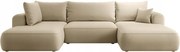 Rohová sedacia súprava v tvare U Olivo U (L) (béžová stredná čierna)