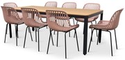 Noela Záhradný jedálenský set Milano + 8x stolička GABY ružová
