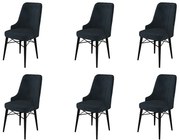 Súprava jedálenských stoličiek Pare Anthracite and Black, 6 ks, 6 ks