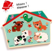 Vkladacie zvukové puzzle na doske - Farma