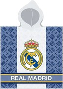 Detské pončo - futbalová osuška s kapucňou FC Real Madrid - 100% bavlna - 60 x 120 cm