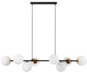 Závesne svietidlo Florence, 8x biele sklenené tienidlo, B/G