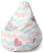 Sedací vak Pear farebné srdiečka - detský, farebná