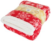 B.E.S. Petrovice Baránková deka Buffalo Vločky červená, 150 x 200 cm