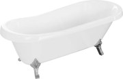 Mexen Retro voľne stojaca vaňa 170 x 75 cm, biela, chromové nožičky - 53251707500-00