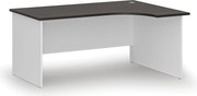 Rohový kancelársky písací stôl PRIMO WHITE, 160x120 cm, pravý, biela/wenge
