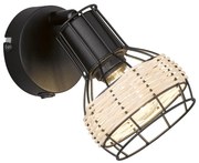 Čierne nástenné svietidlo Straw – Fischer &amp; Honsel