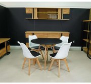 Jedálenská zostava Nel 1+4 čierna/biely