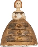 Hnedá antik šperkovnica so šuflíčkami dievča v šatách - 16*11*20 cm