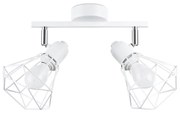 Bodové svietidlo Artemis, 2x biele drôtené tienidlo, (možnosť polohovania)
