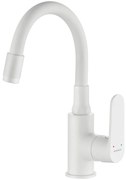 Kuchinox Dima, umývadlová batéria s flexibilným výtokom h-280, biela matná, LAV-BQD_621D