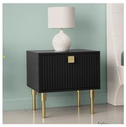 Nočný stolík DORSET 50x50 cm čierna/zlatá
