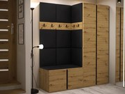 Predsieňová zostava Timothy III (dub artisan + dub artisan + čierna) (ekokoža Soft 011 (čierna)). Vlastná spoľahlivá doprava až k Vám domov. 1059880