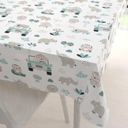 Biante Detský bavlnený obdĺžnikový obrus Sandra SA-477 Sivobéžové zvieratká v Safari 50x100 cm