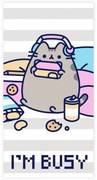 Bavlnená osuška mačička Pusheen - motív I'm busy - 100% bavlna - 70 x 140 cm