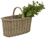 Prírodný oválny ratanový kôš s uchom Antia - 51*22*40 cm