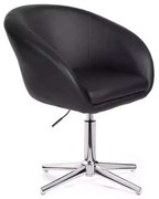 LuxuryForm DESIGN Stolička VENICE na striebornom kríži - čierna