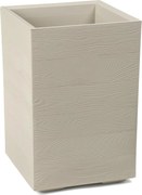 PLASTOVÝ KVETINÁČ NA KOLIESKACH BETONIQUE ECO 60X40X40 CM DREVENÝ DEKOR KRÉMOVÁ