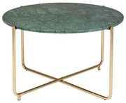 Okrúhly konferenčný stolík s mramorovou doskou v zeleno-zlatej farbe ø 70 cm Timpa – White Label