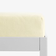 Goldea froté plachta s napínacou gumou - svetlo žltá 180 x 200 cm