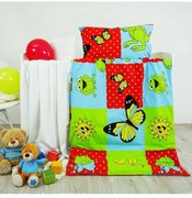 Obliečky detské bavlnené zvieratká modré EMI, Štandardný set jednolôžko obsahuje 1x 140x200 + 1x 70x90