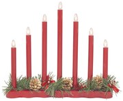 Markslöjd 704018 - Vianočný svietnik HOL 7xE10/0,06W/230V červená