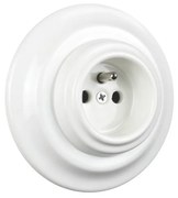 Elhard Okrúhla keramická zásuvka, biela - kompletná KV6000W