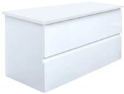 Kúpeľňová skrinka s krycou doskou SAT B-Way 99x50x45 cm biela lesk BWAY2100WDESK