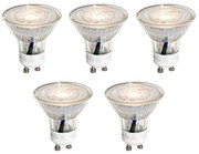 Sada 5 GU10 50mm LED žiaroviek číra 4,9W 450 lm 3000K