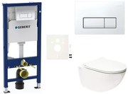 Cenovo zvýhodnený závesný WC set Geberit do ľahkých stien / predstenová montáž + WC SAT Infinitio SIKOGESINFD50