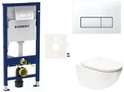 Cenovo zvýhodnený závesný WC set Geberit do ľahkých stien / predstenová montáž + WC SAT Infinitio SIKOGESINFD50