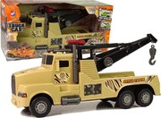 LEAN Toys Auto Tow Truck Pomoc na ceste 1:10 Lano Vojenská hnedá