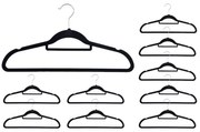 Velúrový vešiak Maxi súprava 10 kusov - čierny