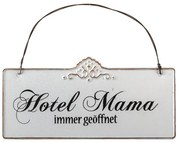 Plechová nástenná ceduľa Mama Hotel - 21 * 15 cm