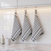 Luxusné kuchynské utierky, Bistro GREY dark bavlna z Egypta set 3 ks