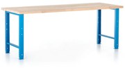 Výškovo nastaviteľný dielenský stôl Basic 220 x 80 cm, modrá