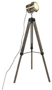 Priemyselná trojnohá stojaca lampa drevená so štúdiovým reflektorom - Braha