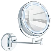 Kozmetické zrkadlo s osvetlením/zväčšovacie (5x) ø 17,5 cm Power-Loc Lumi – Wenko