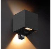 Brilagi - LED vonkajšie nástenné svietidlo so senzorom CUBE LED/6W/230V čierne