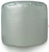 Taburetka Cilindro strieborná ekokoža