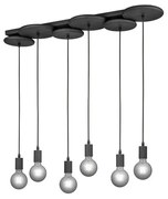 Trio - Luster na lanku DISCUS 6xE27/28W/230V čierna