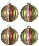 Farebná vianočná ozdoba (sada 4ks) -Ø8 cm