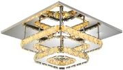 Toolight - LED krištáľová stropná lampa 8W štvorcová 30x30cm APP409-C, teplé svetlo 3000K, OSW-65007