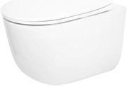 Rea Richard Tornado, závesná WC misa 490x360x325 mm + WC sedadlo z duroplastu, biela lesklá, REA-C4802