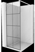 Mexen Kioto sprchová stena 70 x 200 cm, transparentnéné/čierny vzor 8 mm, biela - 800-070-101-20-77