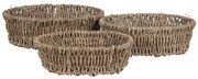 3ks pletený oválny košík z morskej trávy - 27*22*8 / 24*18*7 / 21*16*6 cm