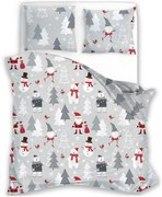 Vianočné bavlnené posteľné obliečky – motív Priatelia zo severného pólu - 100% bavlna - 70 x 90 cm + 140 x 200 cm