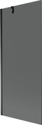 Mexen Next vaňová zástena jednokrídlová 80 x 150 cm, Grafitová čierna, Čierna - 895-080-000-00-40-70